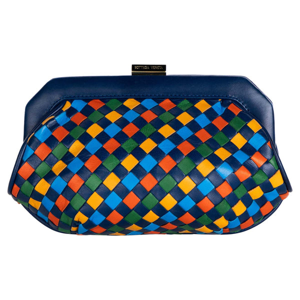 Bottega veneta clutch best sale blue