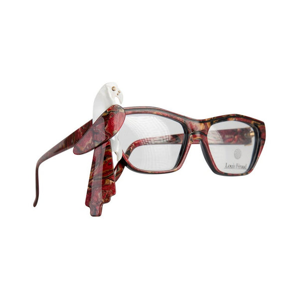 1980s Louis Feraud Parrot Marble Burgundy Glasses Frames for