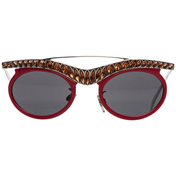 PRADA Rust Red and Gold Cat Eye Sunglasses PRADA Rust Red and Gold Cat Eye Sunglasses main image 3