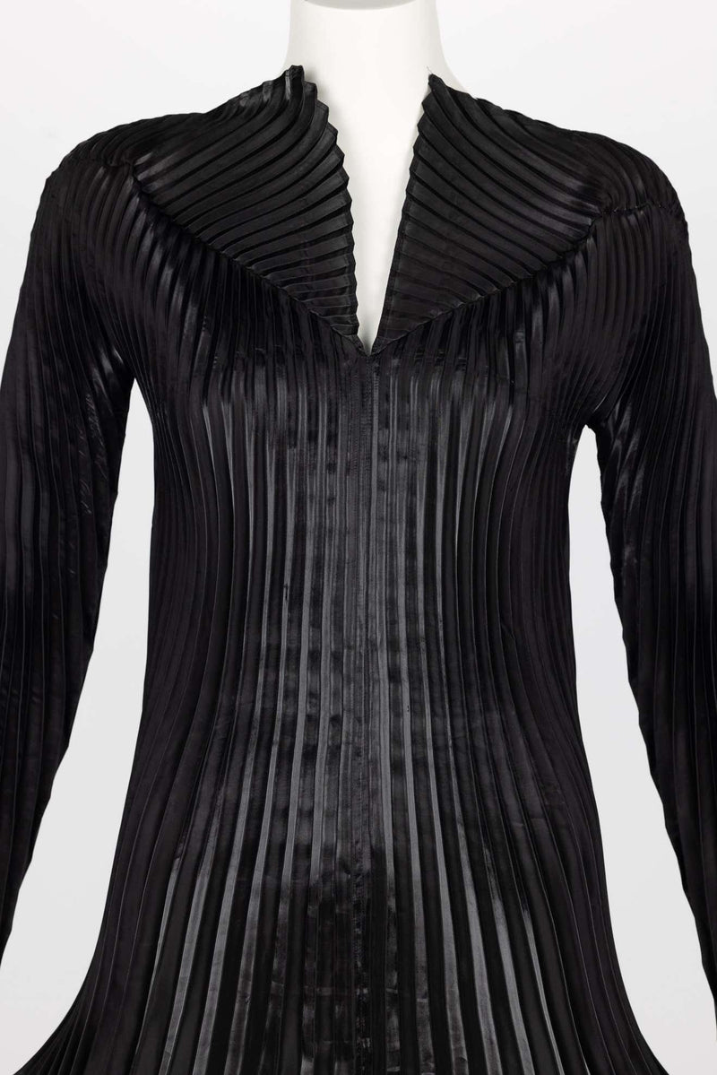 Collectors Issey Miyake Fall 1999 Documented Metallic Black Dress