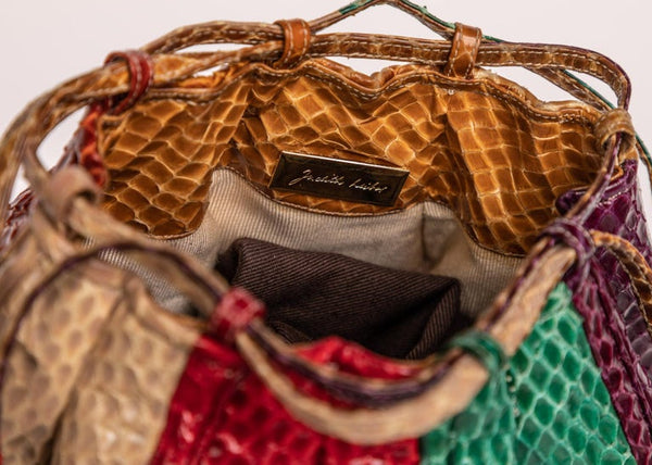 Judith Leiber Multicolored Snakeskin Beach Ball Shoulder Bag, 1980s