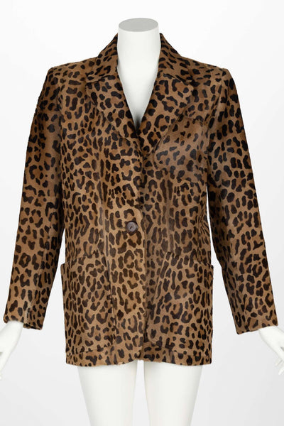 Saint laurent store leopard coat
