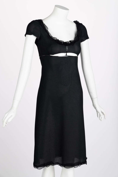Prada Black Cutout Patent Trim Dress, 1990s – Basha Gold