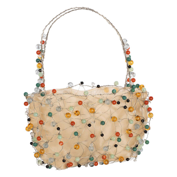 Vintage Bottega Veneta Sculptural Beaded Organza Bag