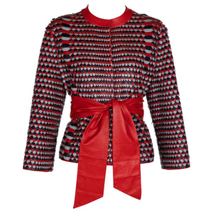 Giorgio Armani Red Leather Jacket & Belt Fall 2017
