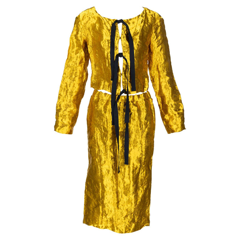 Prada Gold Metal Jacket Top & Skirt Set Spring 2009 Basha Gold Prada Gold Metal Jacket Top & Skirt Set Spring 2009 Basha Gold