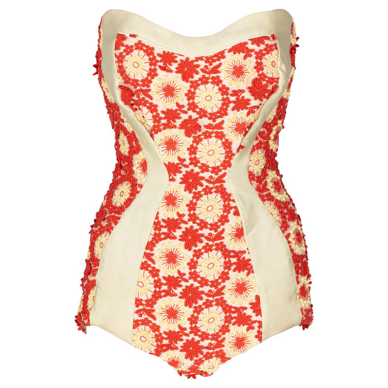 Prada Most Wanted Spring 2012 Floral Embroidered Pinup Bodysuit