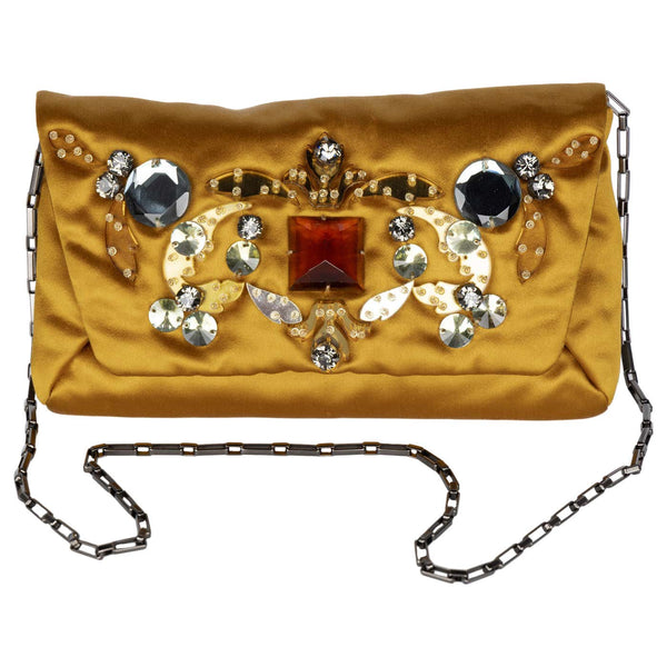 Lanvin Alber Elbaz Fall 2012 Satin Jewel Embellished Convertible Bag Clutch