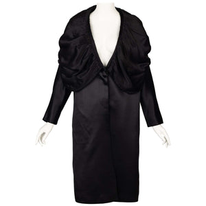 Dries Van Noten Black Silk Wool Coat Fall 2000 Runway