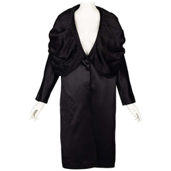 Dries Van Noten Black Silk Wool Coat Fall 2000 Runway