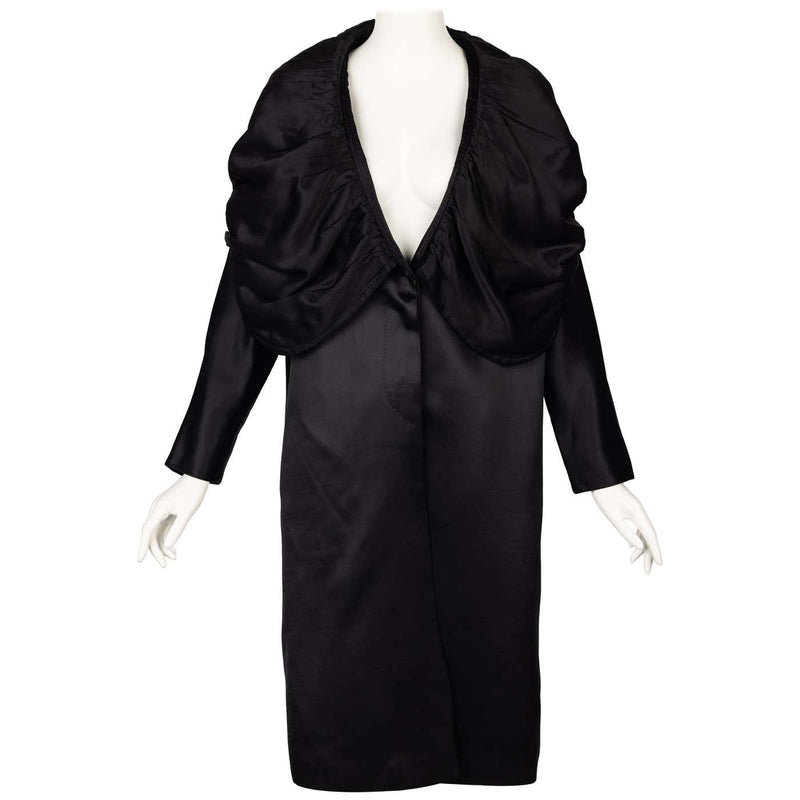 Dries Van Noten Black Silk Wool Coat Fall 2000 Runway
