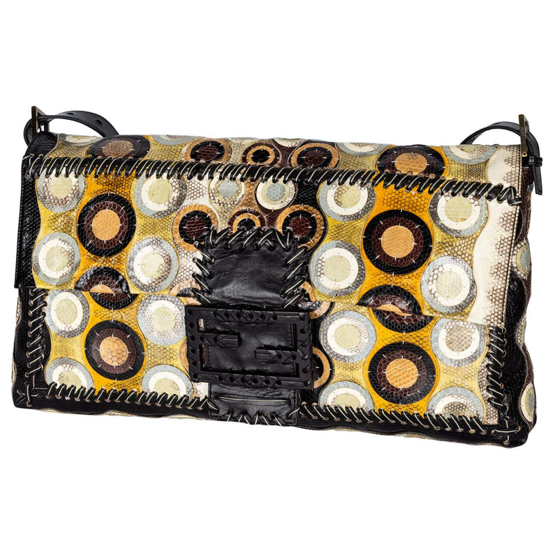 Fendi by Karl Lagerfeld Maxi Baguette Snake Skin Shoulder Bag – Spring 2008