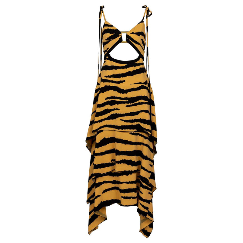 Proenza Schouler Fall 2018 Tiger Print Cutout Dress
