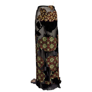 Dries Van Noten Fall 2025 Velvet Dévoré Fishtail Maxi Skirt