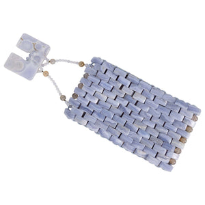 Giorgio Armani 1990s Vintage Periwinkle Blue Lace Agate Evening Bag