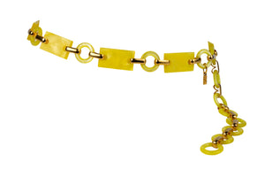 Yves Saint Laurent Couture 1970s Yellow Lucite ChainLink belt