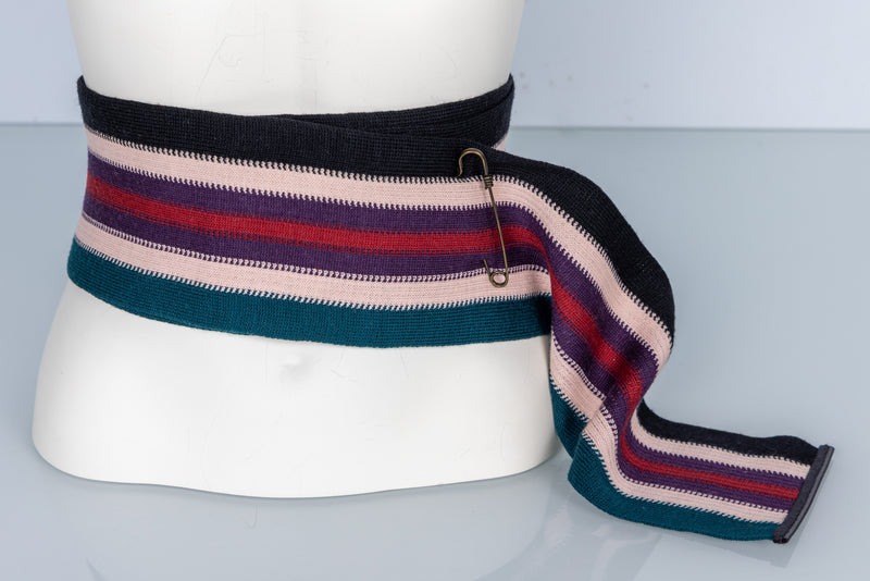 Missoni Fall 2005 Multicolor Knit Obi Belt with Leather Trim