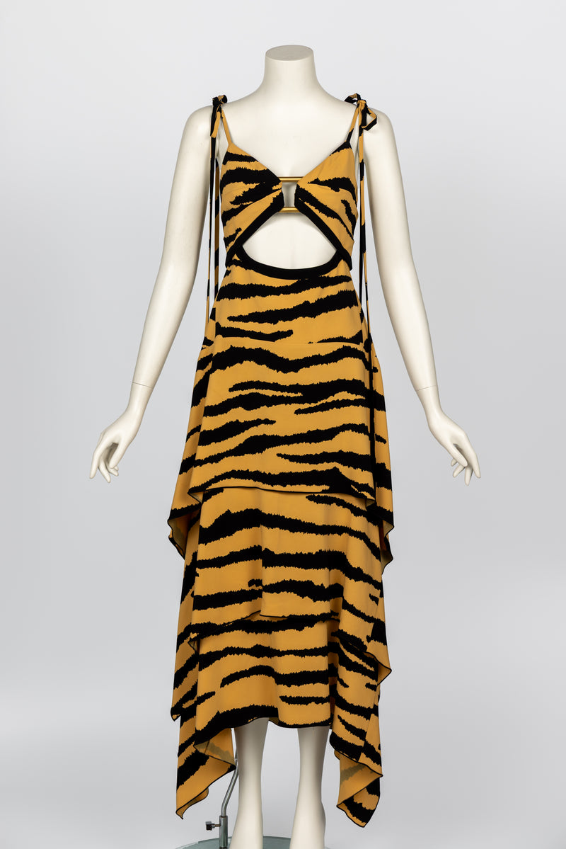 Proenza Schouler Fall 2018 Tiger Print Cutout Dress
