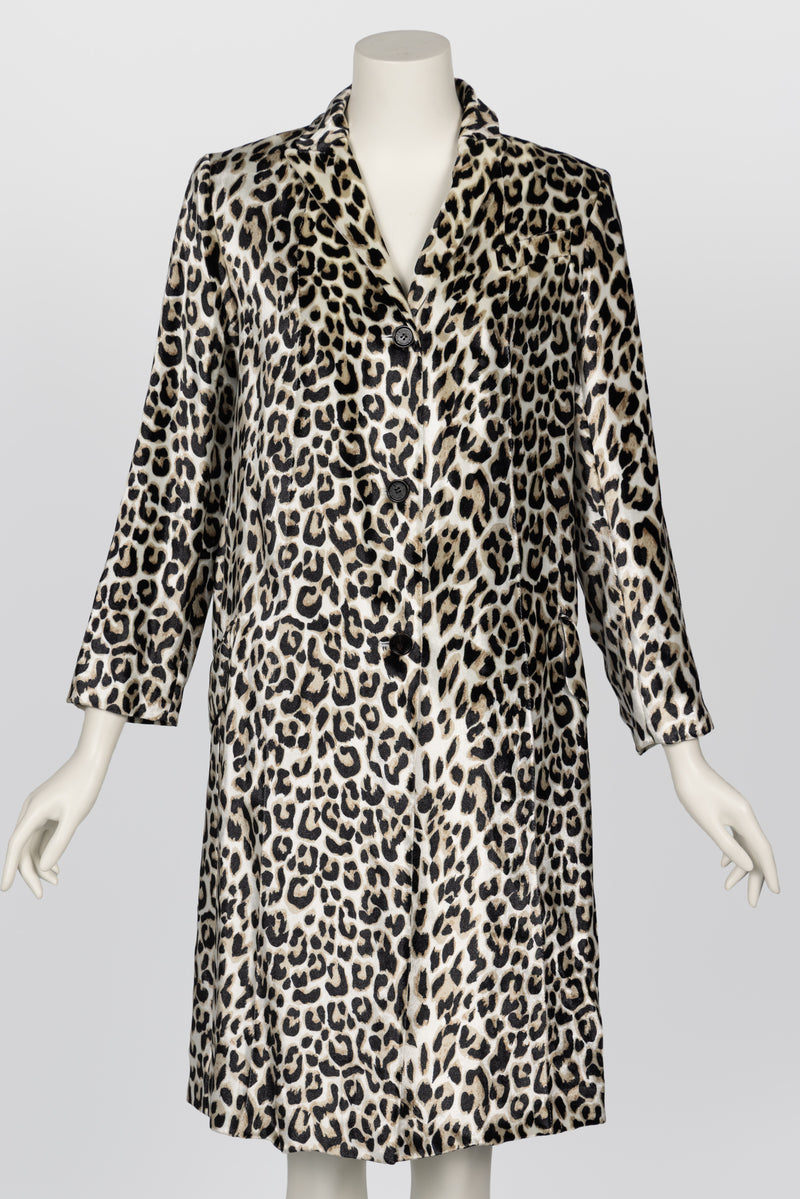 Nina Ricci Leopard Print Silk Velvet Coat 2017