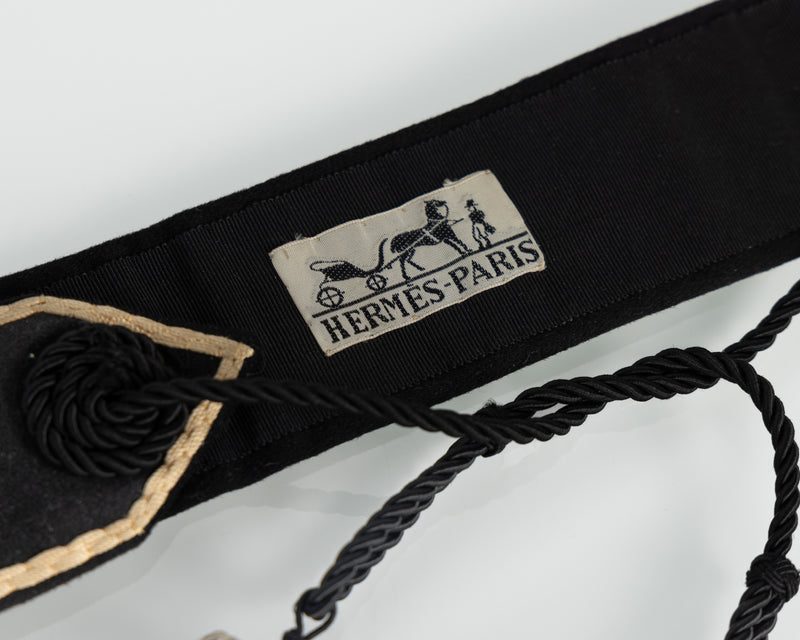 Vintage Hermès Embroidered Wool Felt Tassel Belt — Museum Piece, c. 1940s