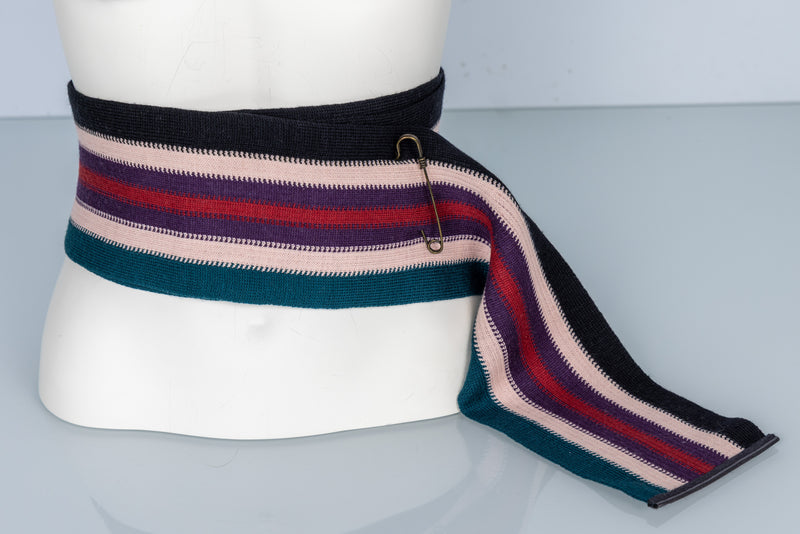 Missoni Fall 2005 Multicolor Knit Obi Belt with Leather Trim