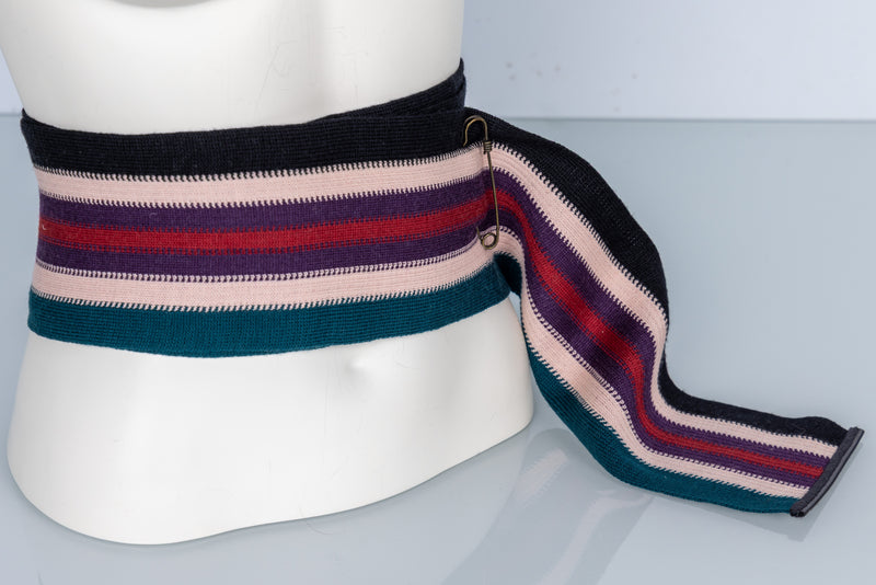 Missoni Fall 2005 Multicolor Knit Obi Belt with Leather Trim
