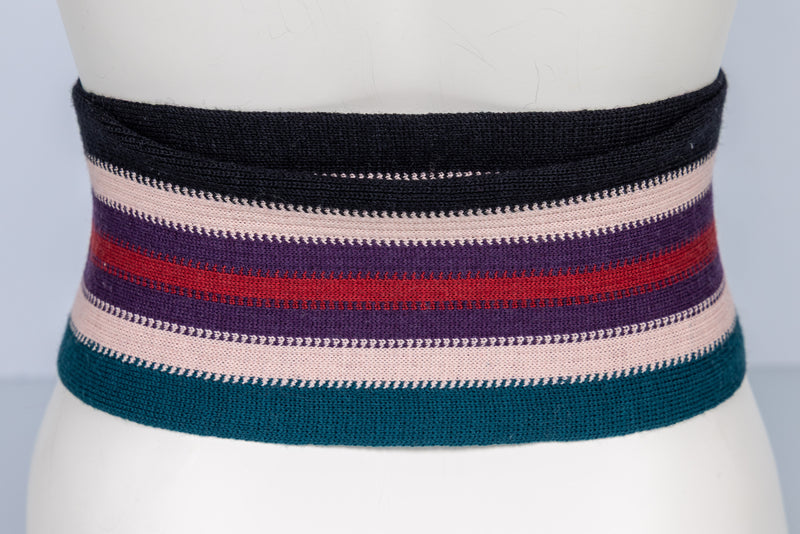 Missoni Fall 2005 Multicolor Knit Obi Belt with Leather Trim