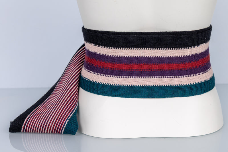 Missoni Fall 2005 Multicolor Knit Obi Belt with Leather Trim