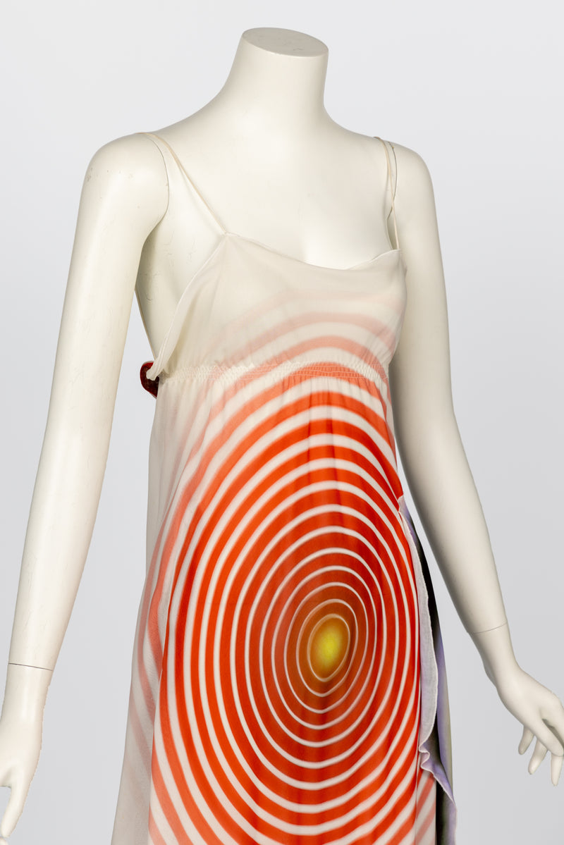 Fendi Karl Lagerfeld Spring 2008 Radiating Circles Silk Chiffon Dress NWT