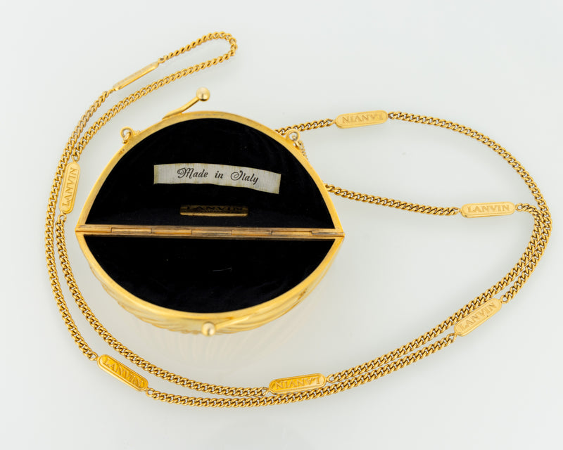 Vintage Lanvin Gold Shell Minaudière Bag