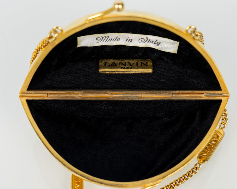 Vintage Lanvin Gold Shell Minaudière Bag