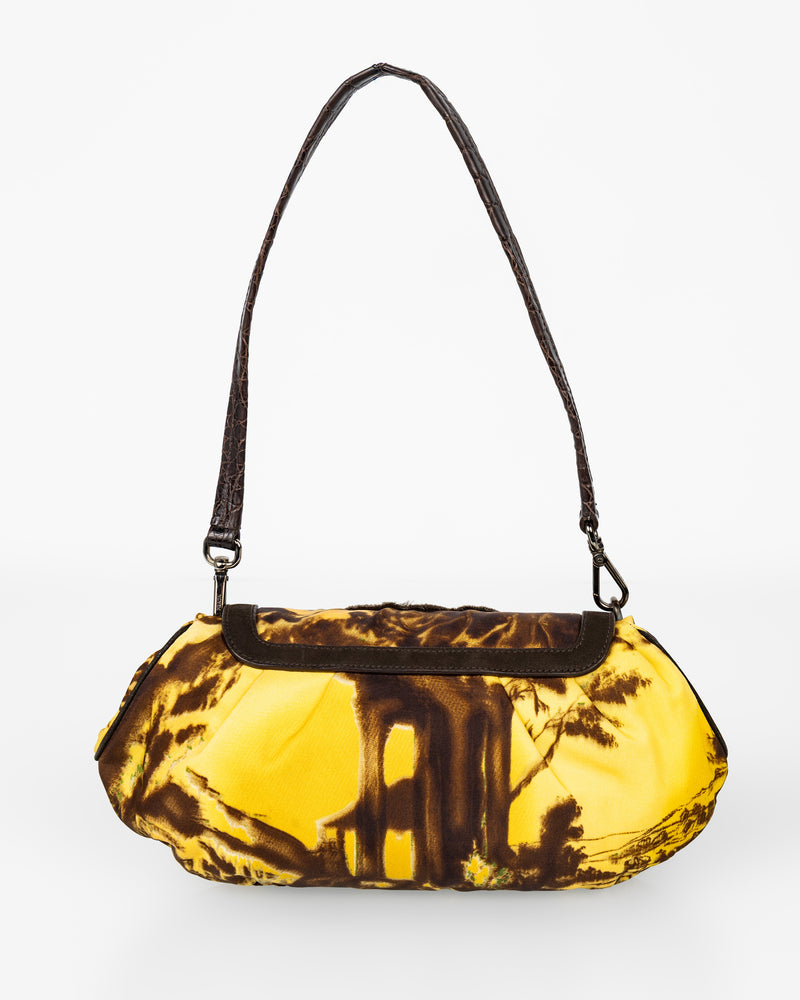 Prada Fall/Winter 2004 Jewel-Embellished Printed Satin Shoulder Crocodile Bag