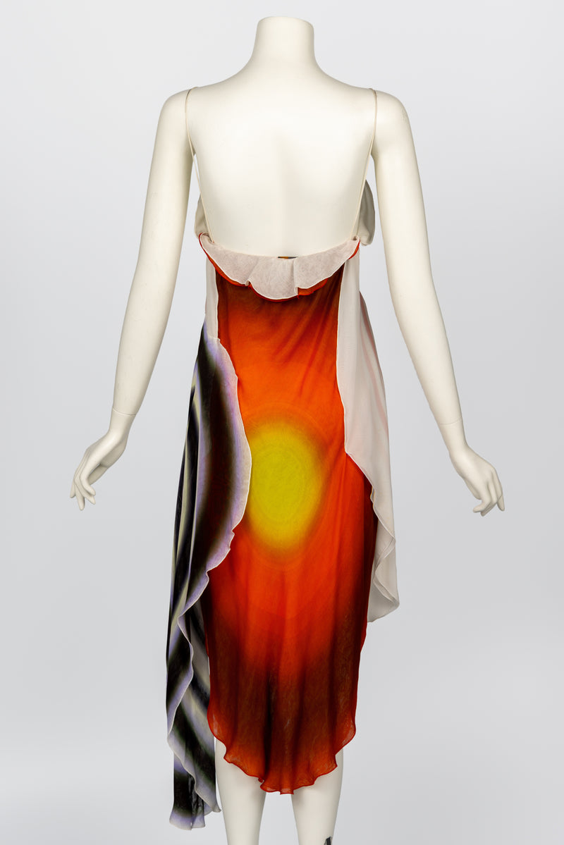 Fendi Karl Lagerfeld Spring 2008 Radiating Circles Silk Chiffon Dress NWT