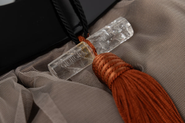 Giorgio Armani Taupe Tulle  Bag Rock Crystal Closure and Lucite Handles