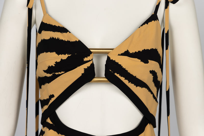 Proenza Schouler Fall 2018 Tiger Print Cutout Dress