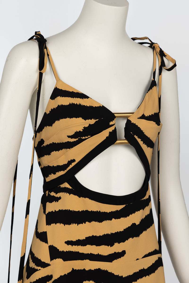 Proenza Schouler Fall 2018 Tiger Print Cutout Dress
