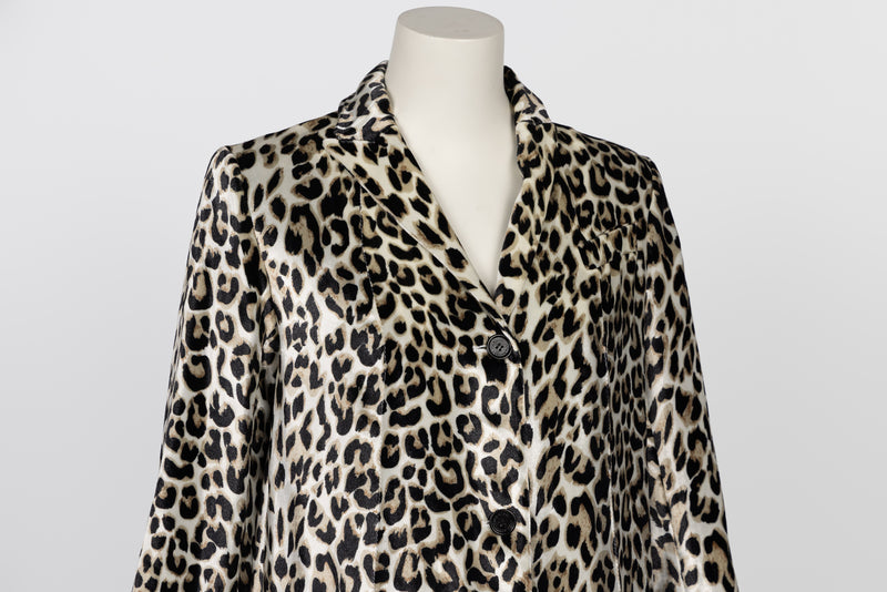 Nina Ricci Leopard Print Silk Velvet Coat 2017