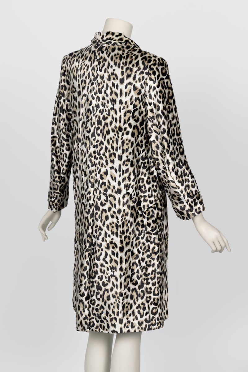 Nina Ricci Leopard Print Silk Velvet Coat 2017