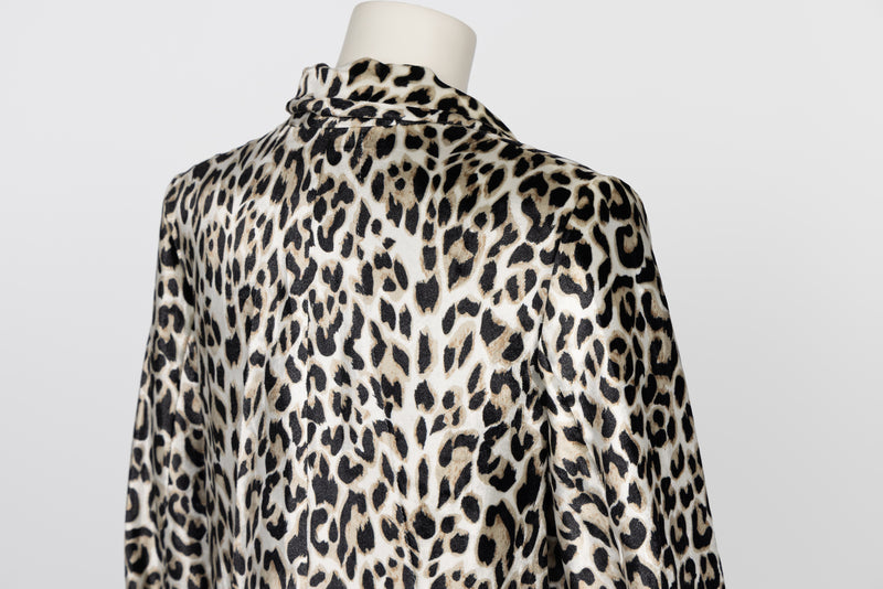 Nina Ricci Leopard Print Silk Velvet Coat 2017