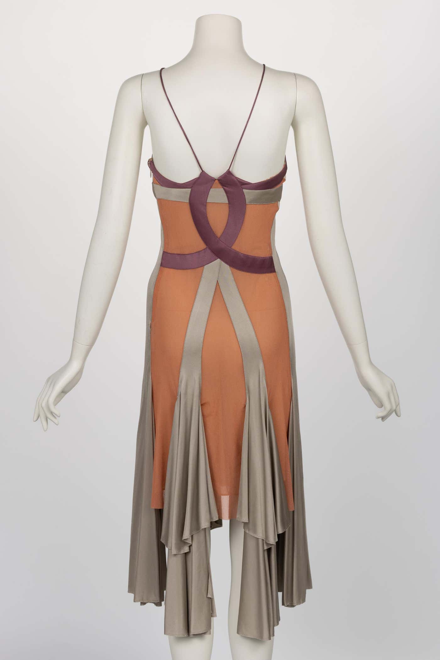Vintage Stella McCartney Asymmetric Cutout Draped Dress Basha Gold Vintage Stella McCartney Asymmetric Cutout Draped Dress Basha Gold