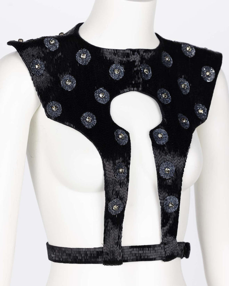 Fendi Karl Lagerfeld Beaded Crystal Harness Belt Vest