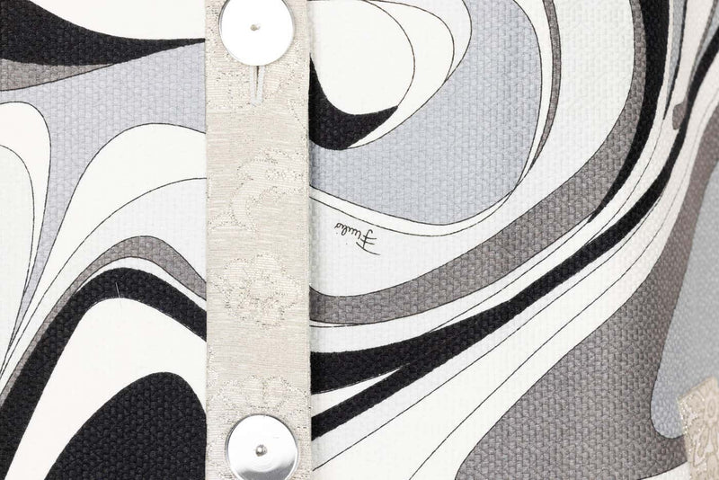 Emilio Pucci Silver Black Print Spring 2007 Runway Mod  Evening Coat