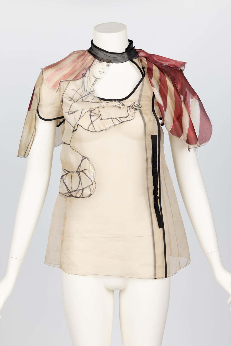 Prada Fairy Silk Organza Top Spring 2008 James Jean