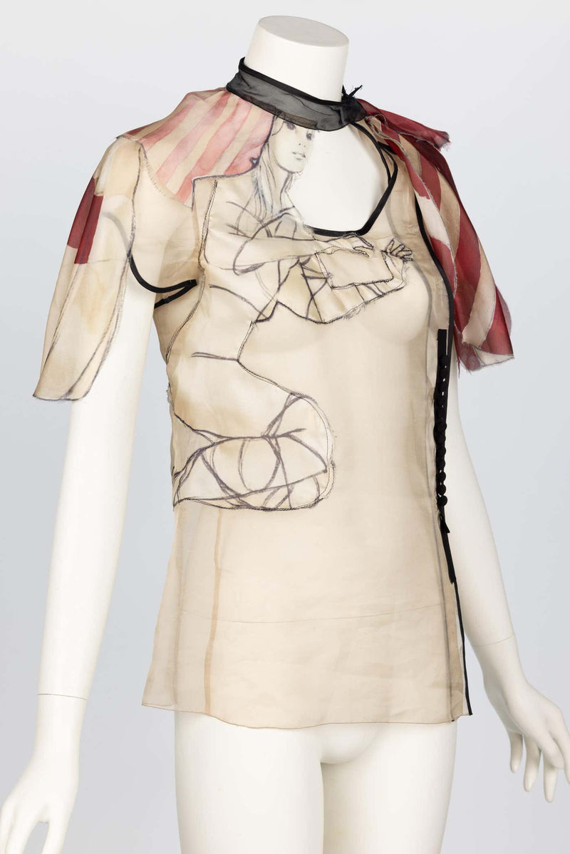 Prada Fairy Silk Organza Top Spring 2008 James Jean