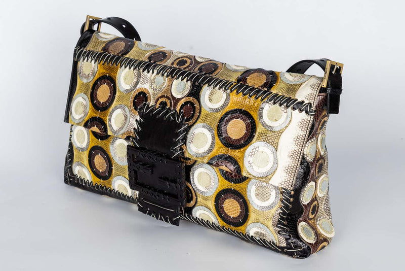 Fendi by Karl Lagerfeld Maxi Baguette Snake Skin Shoulder Bag – Spring 2008