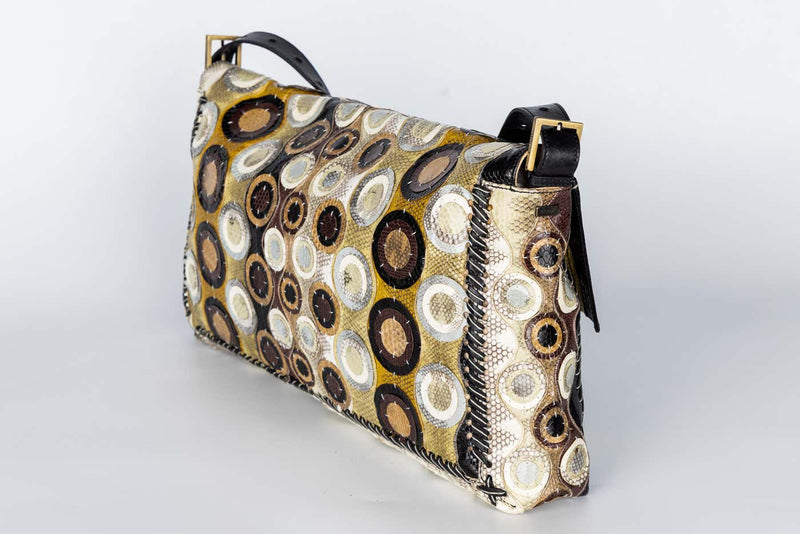 Fendi by Karl Lagerfeld Maxi Baguette Snake Skin Shoulder Bag – Spring 2008