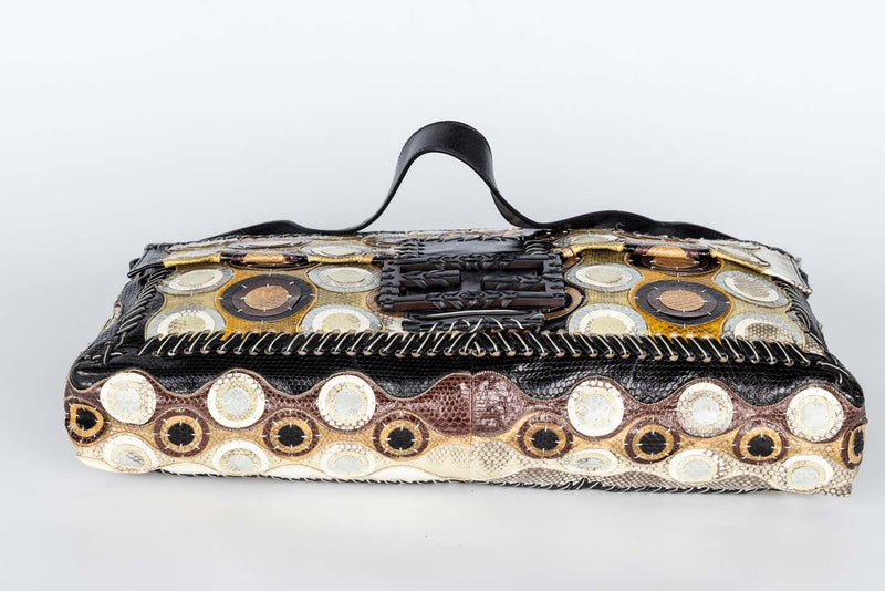 Fendi by Karl Lagerfeld Maxi Baguette Snake Skin Shoulder Bag – Spring 2008
