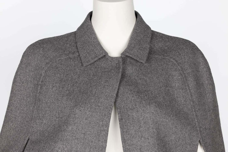 Valentino Grey Wool Angora Cape Mini Skirt Suit Set