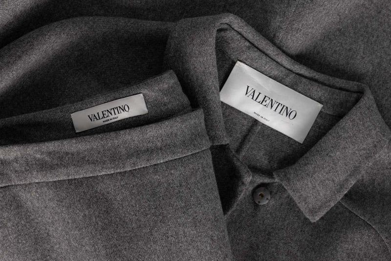 Valentino Grey Wool Angora Cape Mini Skirt Suit Set