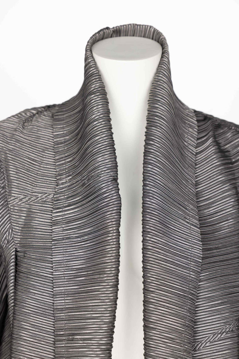 Vintage Issey Miyake Metallic Kimono Jacket Origami Pleats Skirt Set